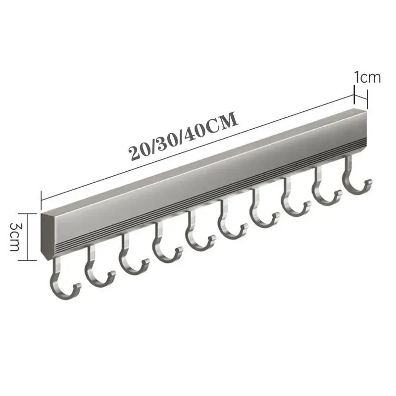 Wall Mounted Multi-Purpose Hooks Rack
