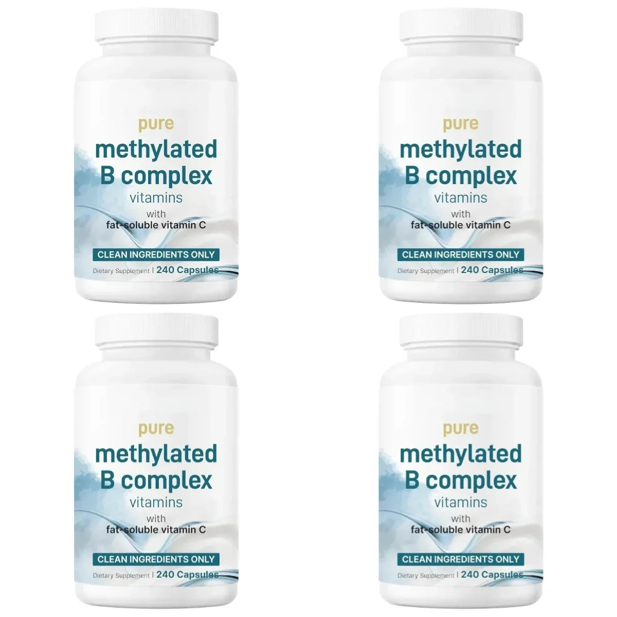 Methylated Vitamin B Complex 240 Capsules with Folate, B12, Thiamin, Inositol, Choline and Vitamin C