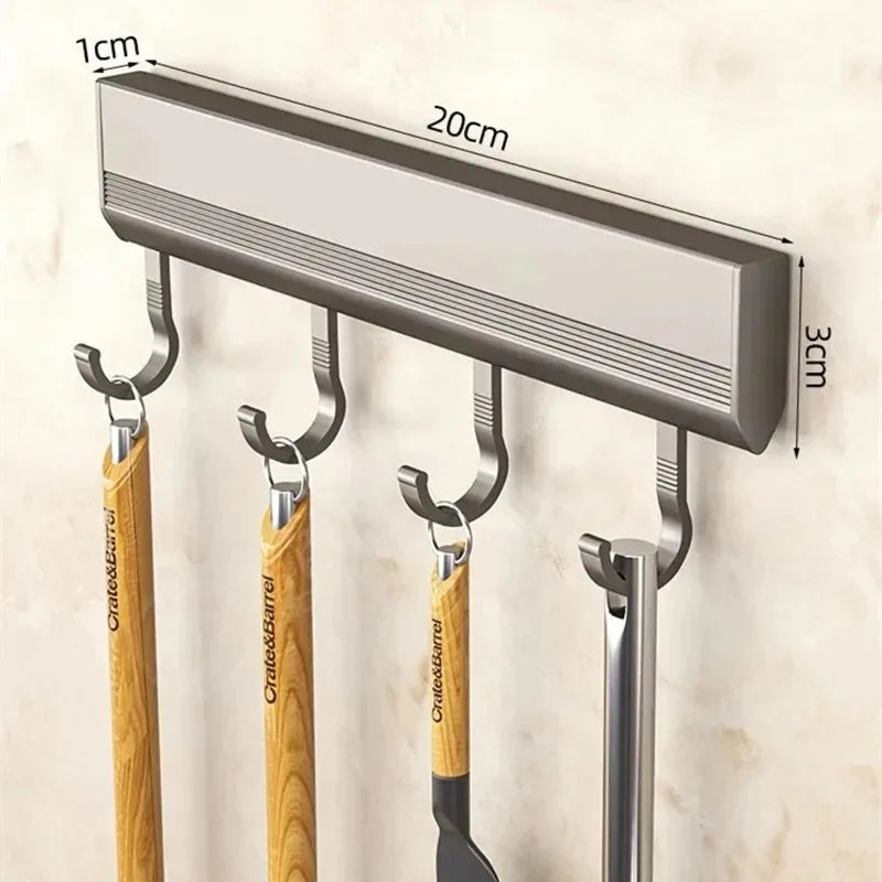 Wall Mounted Multi-Purpose Hooks Rack