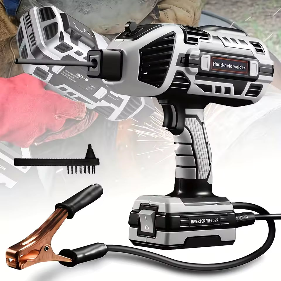 Portable Handheld ARC Welding Machine 220V - Mini Inverter Welder for Steel and Aluminum - 120A Digital Display All-in-One Stick Welder - Unisex