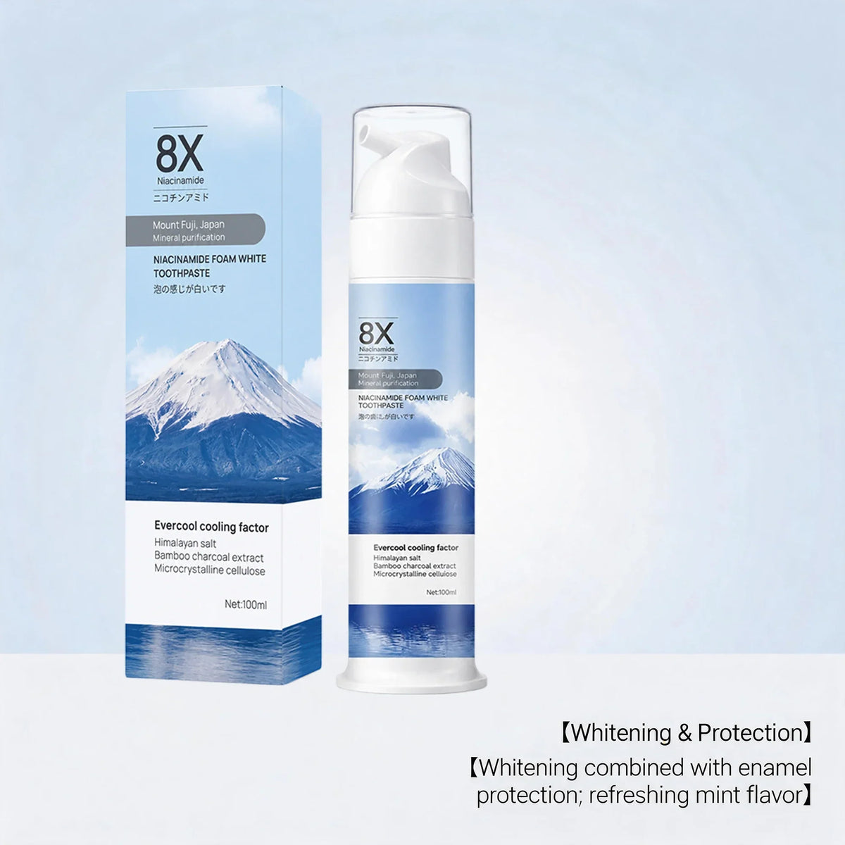 Niacinamide Foam Toothpaste 100ml – Teeth Brightening Foam for Fresh Breath