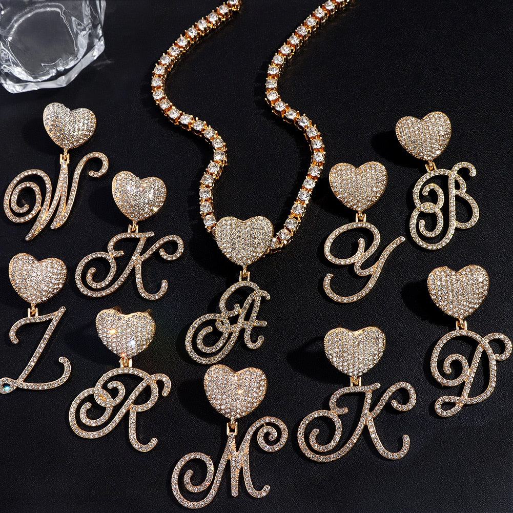 Heart Charm Initial Necklace