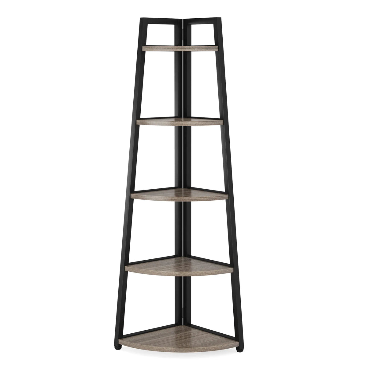 5-Tier Corner Wooden Bookcase with Storage Shelves