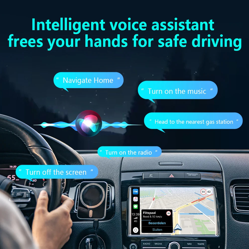 4-in-1 Wireless CarPlay and Android Auto Adapter - Bluetooth WiFi Dongle with AirPlay Mirror Link for Wired Factory Head Units - Universal