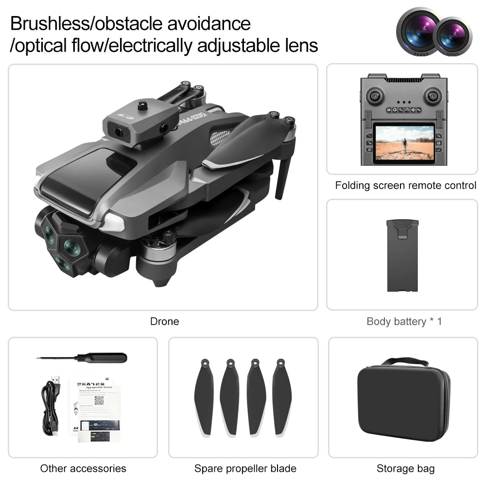 Foldable GPS Drone with 4K Dual Camera - Long Range Brushless Motor Quadcopter with Auto Return and Screen Remote Control