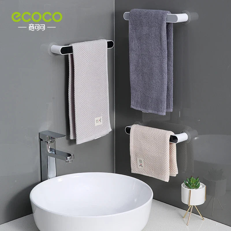 Wall-Mounted Towel Rack Organiser with Punch-Free Installation