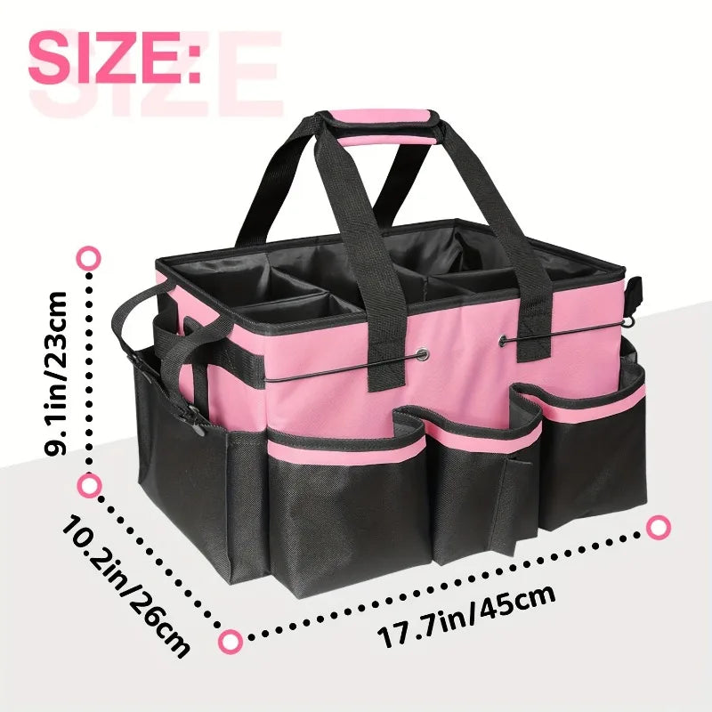1pcs Multipurpose Cleaning Tool Organizer Bag Portable Crossbody Design Durable Oxford Fabric Storage Pouch for Home Car Travel