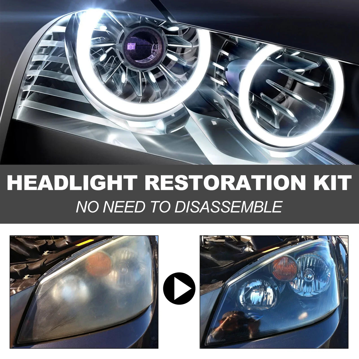 Headlight Restoration Kit Car Headlight Polishing Scratch Remover Oxidation Cleaner Headlamp Renovation Auto Repair Tools