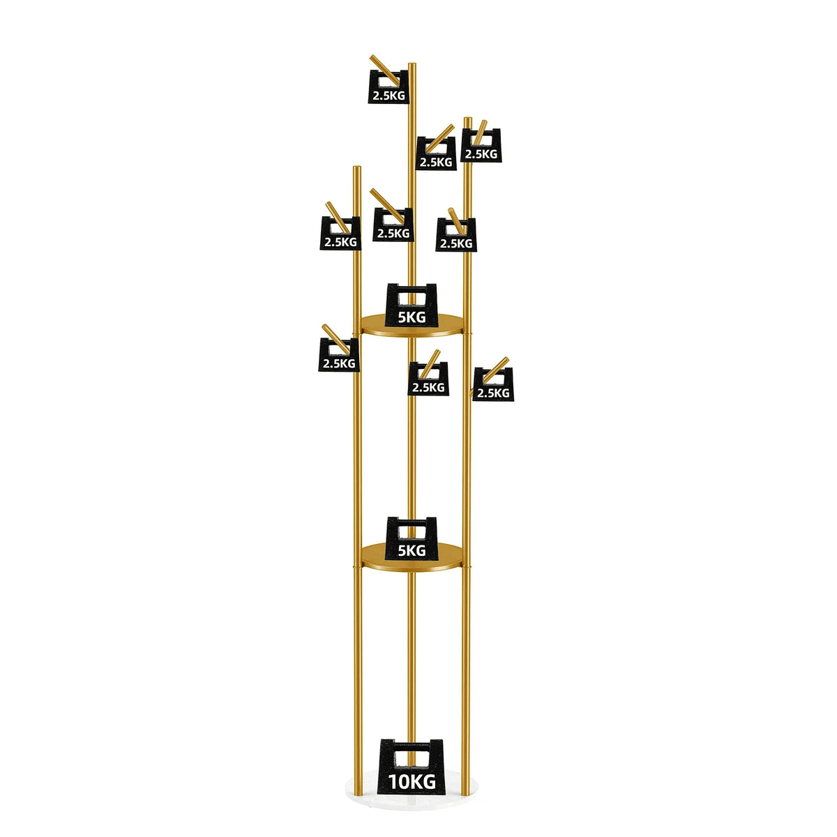 Heavy Duty Gold Metal Marble Coat Rack Stand