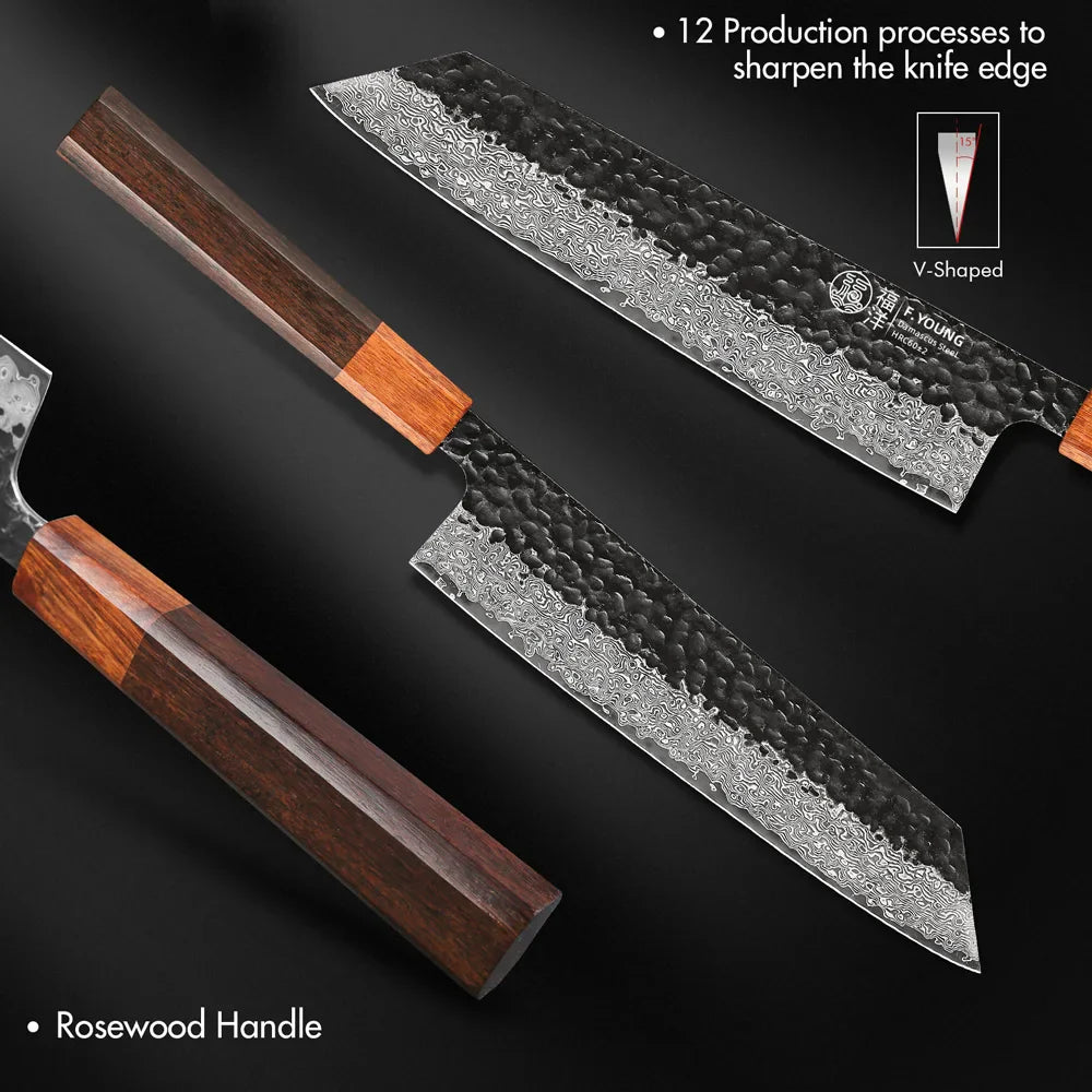 Dark Grain 8.2″ Damascus Steel Kiritsuke Knife&nbsp;切り付け包丁