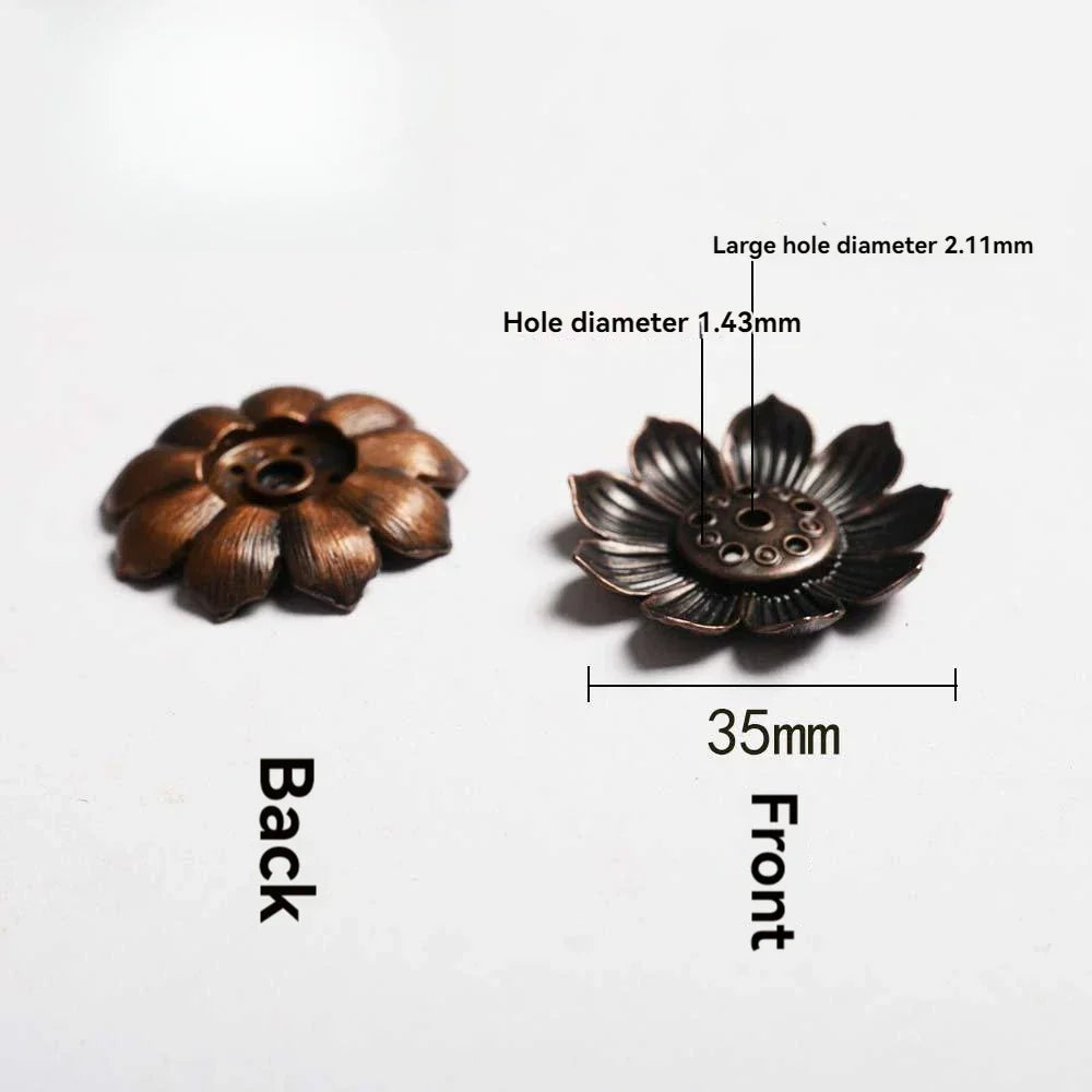 Alloy Incense Burner Stick Holder Buddhism Lotus Line Incense Plate Sandalwood Coil Base Temples Yoga Studios Home Decoration