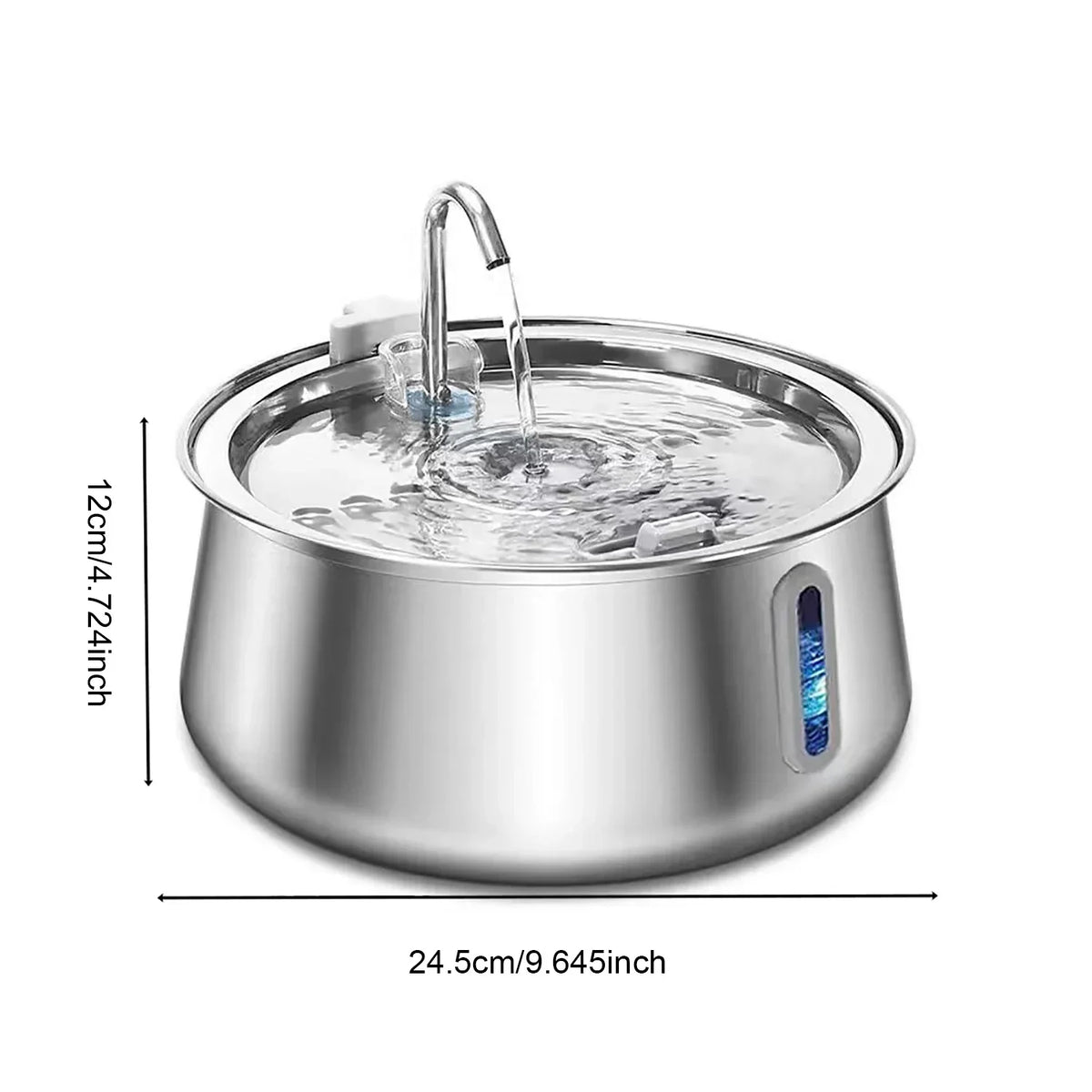 Stainless Steel Cat Water Fountain 4L – Automatic Pet Water Dispenser with Multi-Layer Filtration
