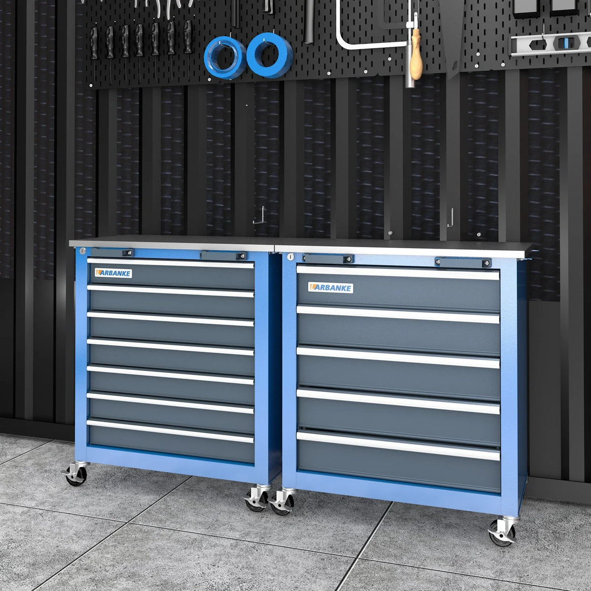 Tool Cabinet with 7-Drawer and 5-Drawer Tool Chests