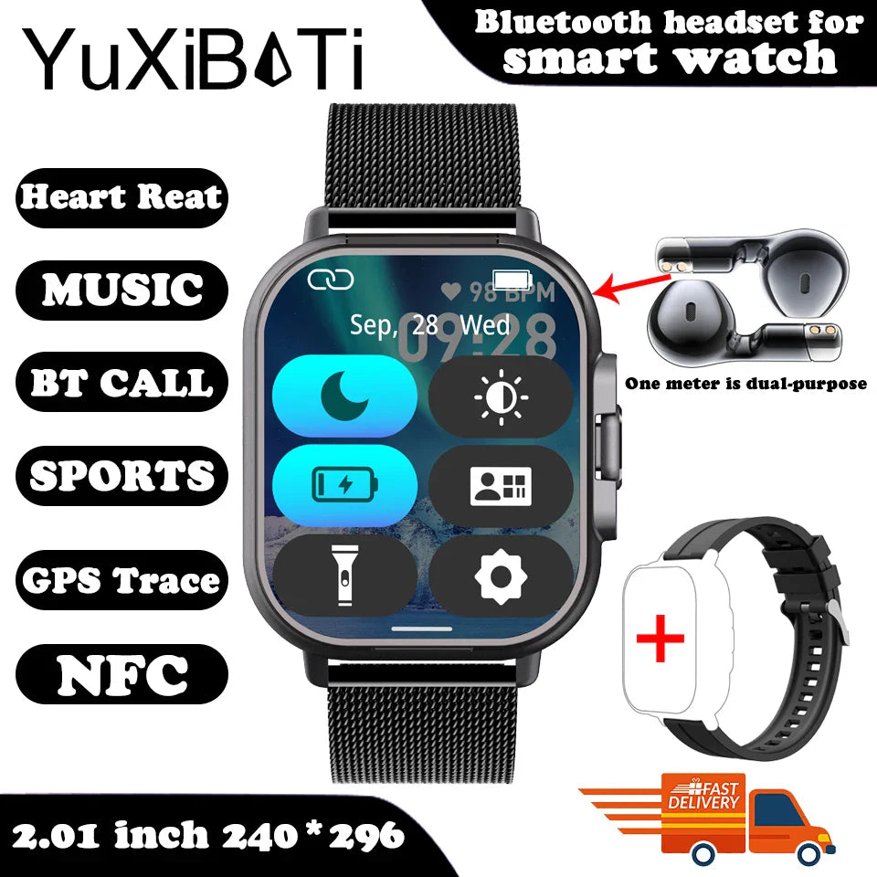 Next-Gen Smartwatch with Built-In Earphones – Call, Track, Play, Monitor in One