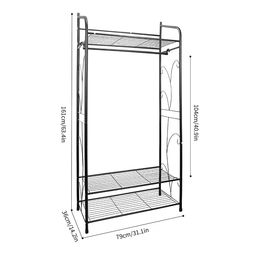 Heavy Duty Metal Clothes Rack with Shelves