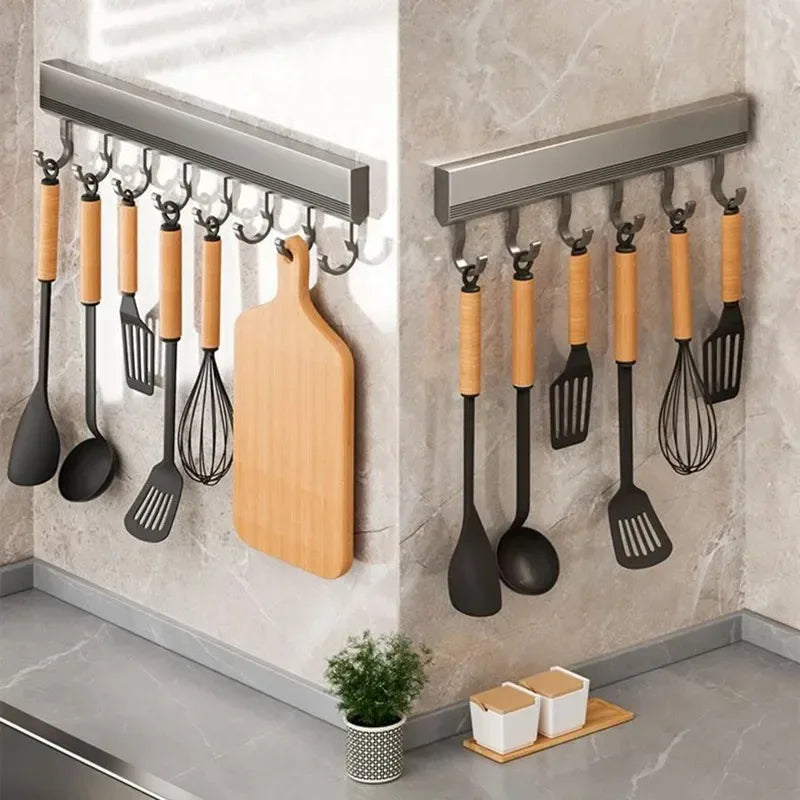 Wall Mounted Multi-Purpose Hooks Rack