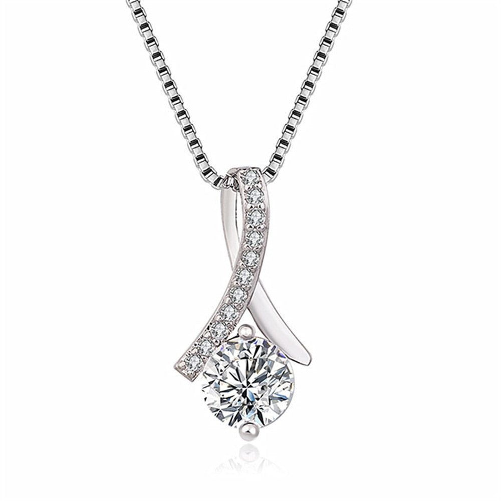 To My Soulmate, I Love You Forever & Always 14k Solid White Gold Necklace