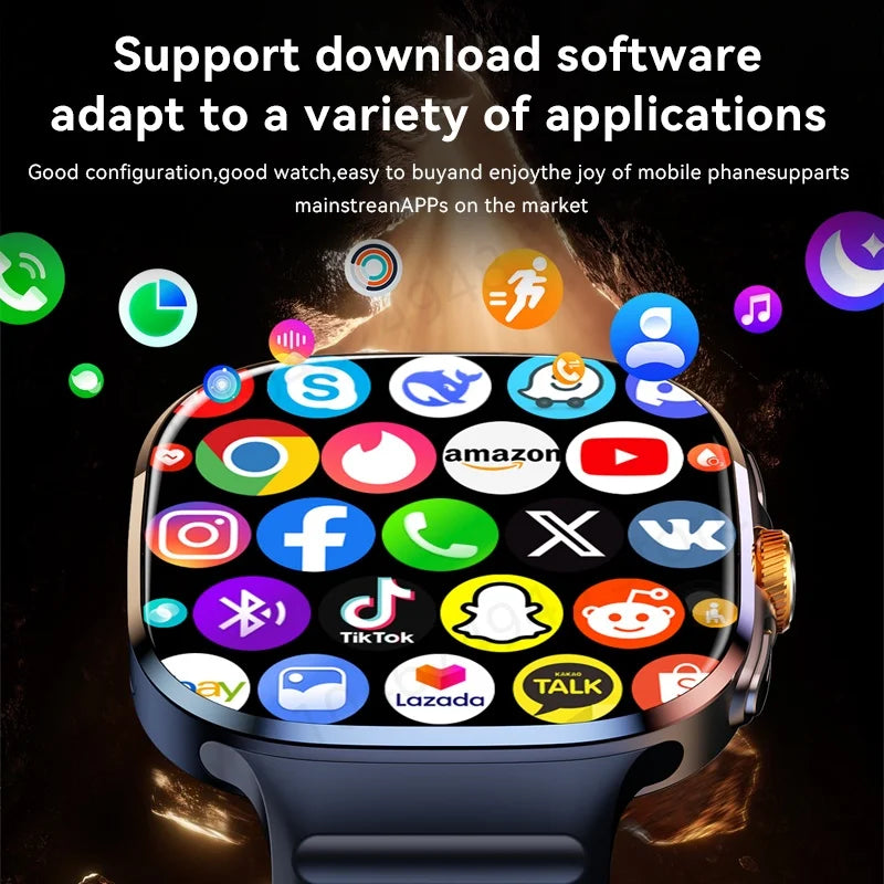 M99 5G Smartwatch with 2.4 Inch AMOLED Screen and 900W Rotating Camera - WiFi GPS Navigation Watch with Heart Rate Monitor for Men and Women
