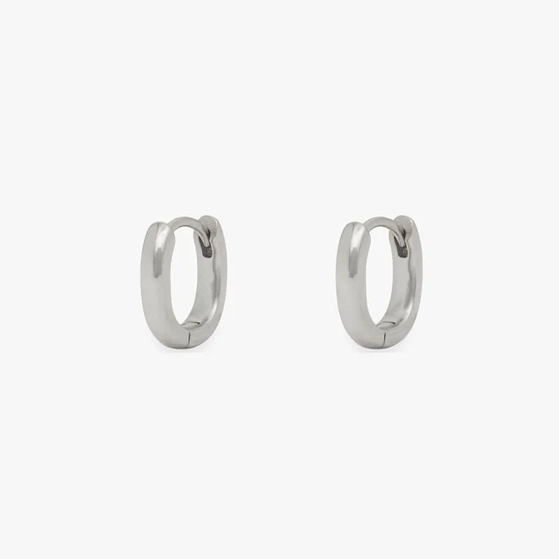 2PCS New Gold Color Square Hoop Earrings Women Men Stainless Steel Huggie Minimalist Punk Unisex Rock Earrings Piercing Jewelry