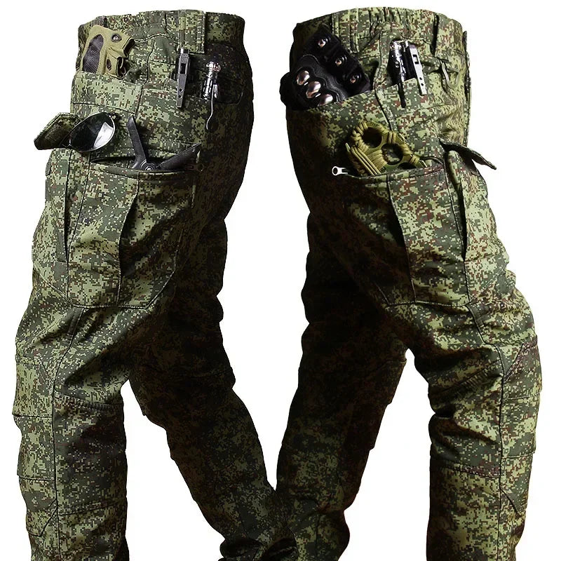 Men's Military Tactical Uniform Set - Hooded Soft Shell Hunting Jacket with Breathable Long Sleeve Shirt and Multi-Pocket Cargo Pants - Unisex