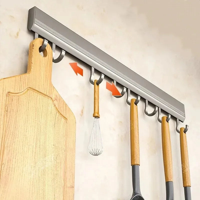 Wall Mounted Multi-Purpose Hooks Rack