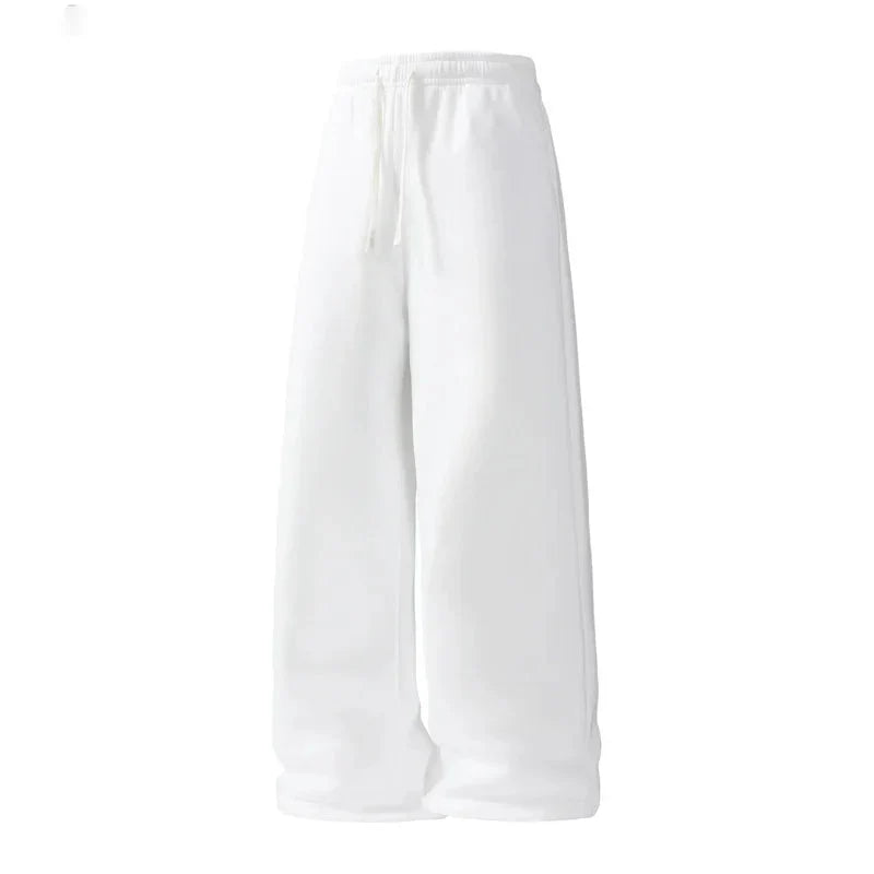Men's Wide-Leg Sweatpants – Soft Cotton Loose Fit Drawstring Casual Pants