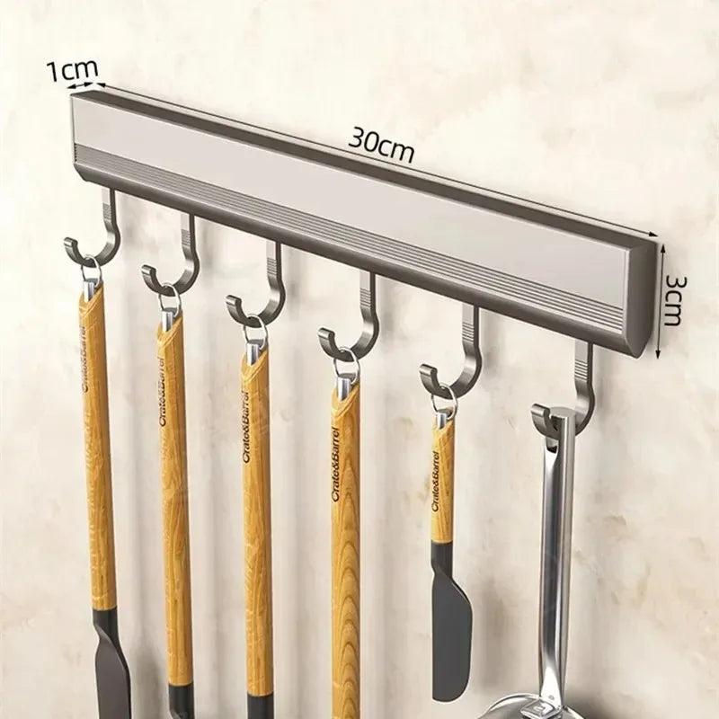 Wall Mounted Multi-Purpose Hooks Rack