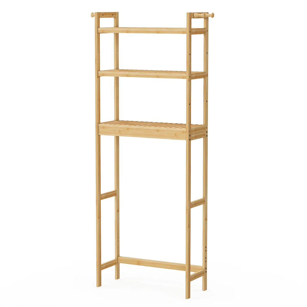 Bamboo Bathroom Finishing Rack with Adjustable Shelves