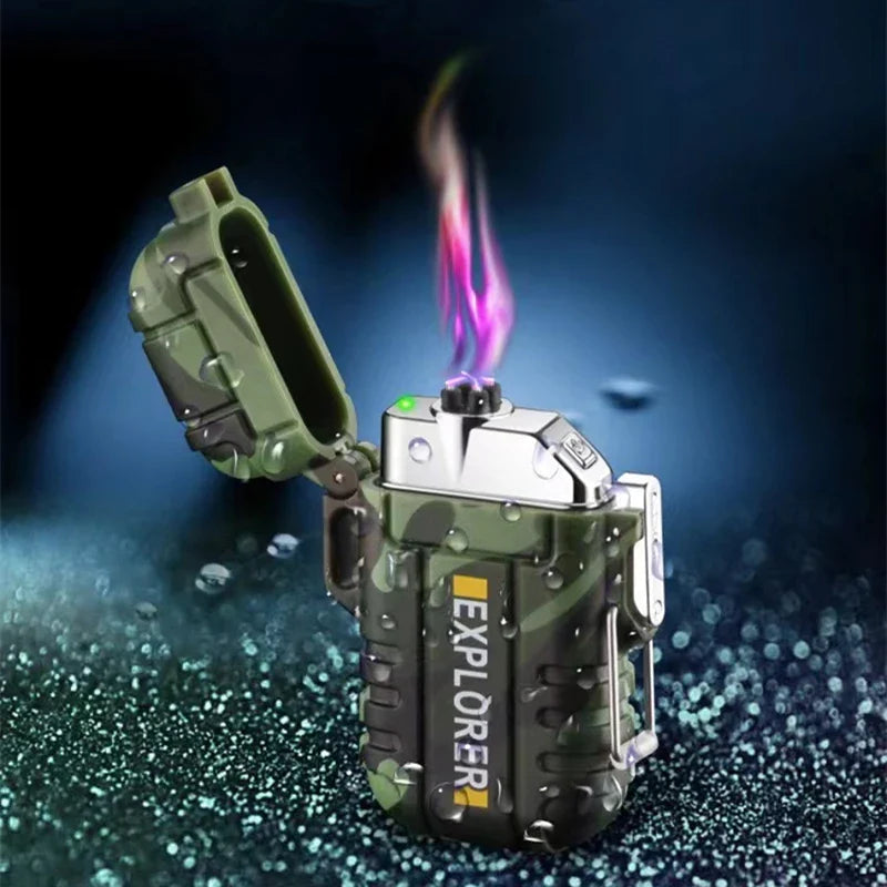 Portable Outdoor Waterproof Dual Arc USB Charging Lighter