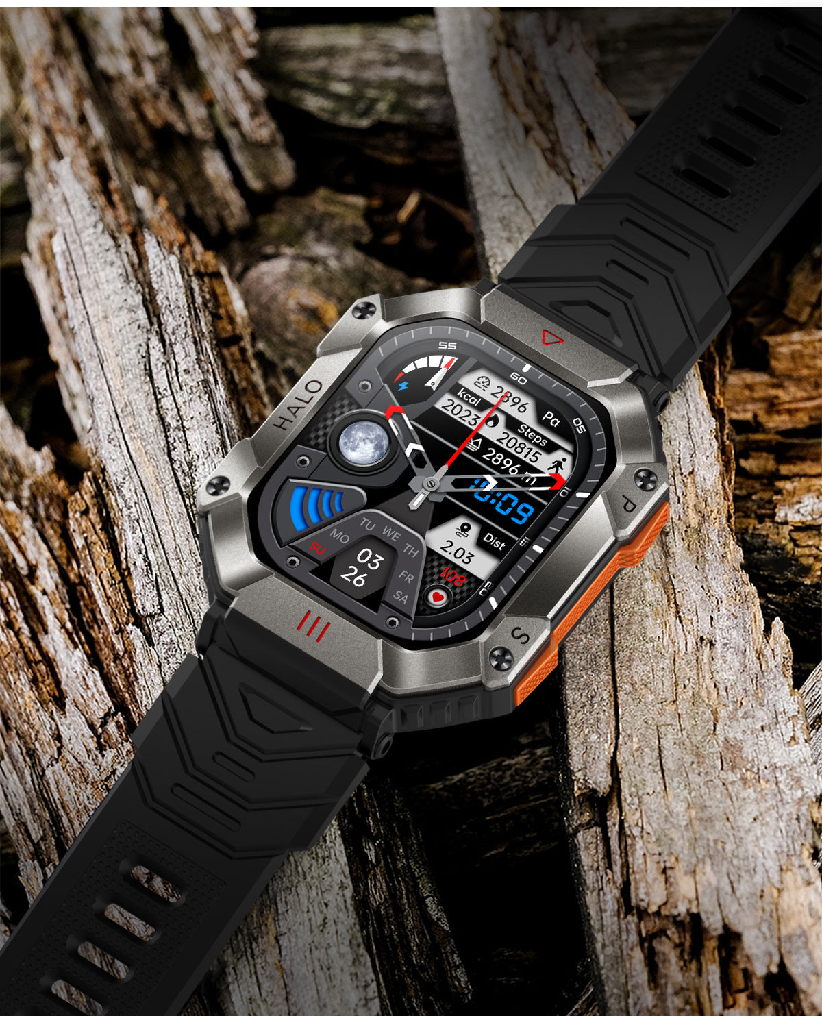 620mAh Large Battery Durable Military Smart Watch Men