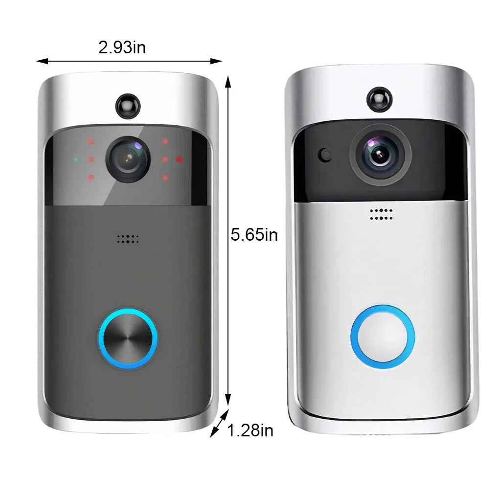 WiFi Video Doorbell Camera with Night Vision | Smart Wireless Doorbell with Intercom, PIR Motion Alerts, Two-Way Audio, Easy Battery Install