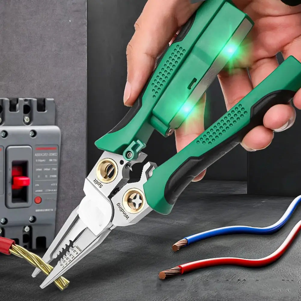 8-in-1 High-Precision Wire Stripper with Voltage Tester – Multi-Function Electric Wire Cutter