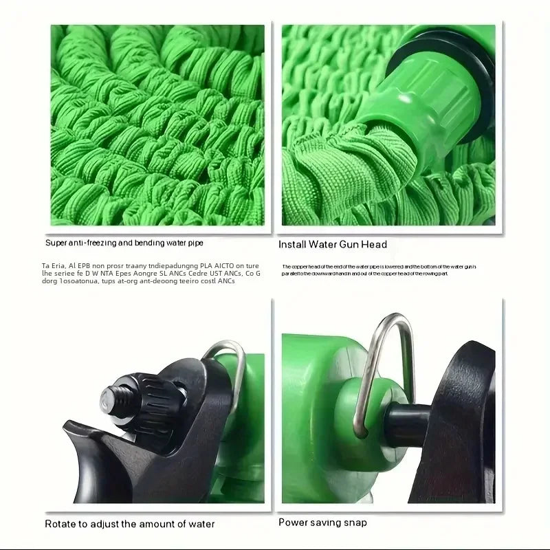 25FT-200FT Expandable Magic Hose 7 Water Spraying Functions, Durable Materials Home Garden Watering Tools Lightweight Design