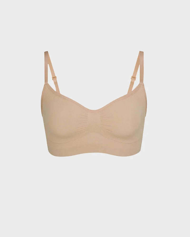 Seamless Wireless Push-Up Bra for Women – Full Coverage Bralette with Adjustable Straps