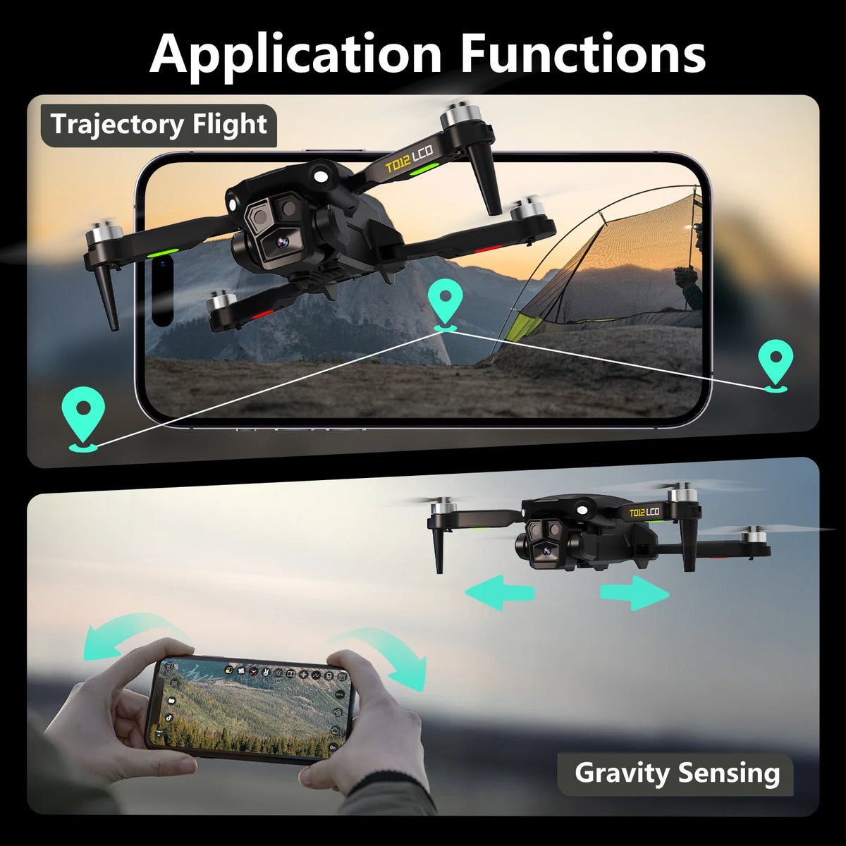 Brushless Motor Drone with LCD Screen Remote Control - Portable Optical Flow Positioning Quadcopter for Beginners - Lightweight Aerial Toy