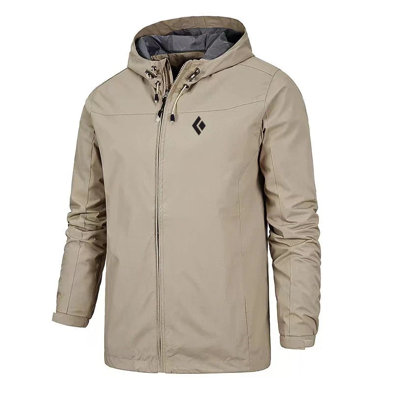 Men’s Waterproof Windproof Hooded Jacket – Lightweight Outdoor Raincoat for Hiking, Camping & Sports – Breathable Windbreaker S–5XL