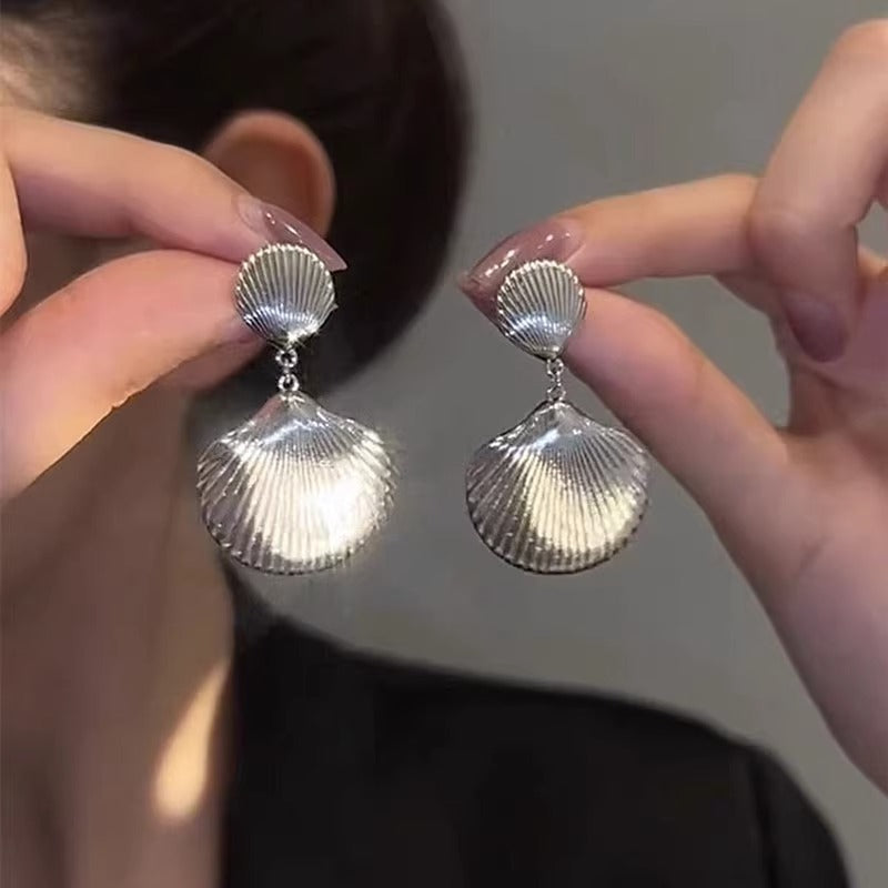 Delicate Silver Shell Earrings