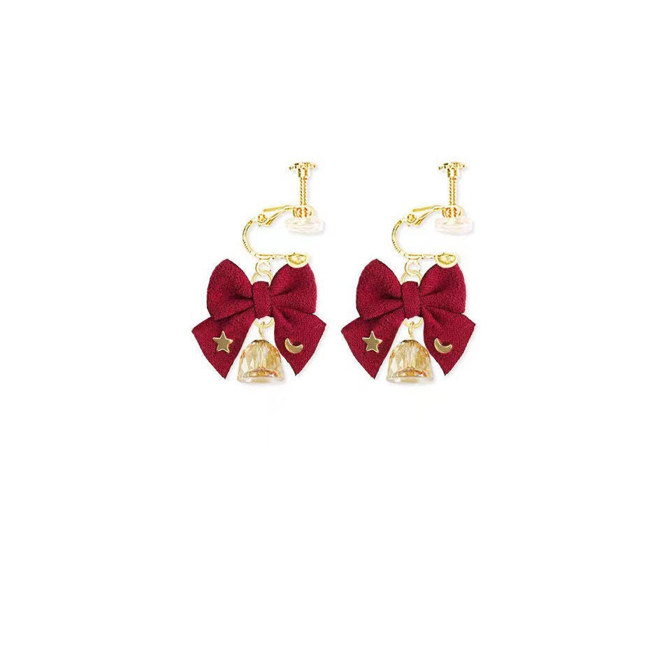 Ribbon Bell Earrings/Ear Clips