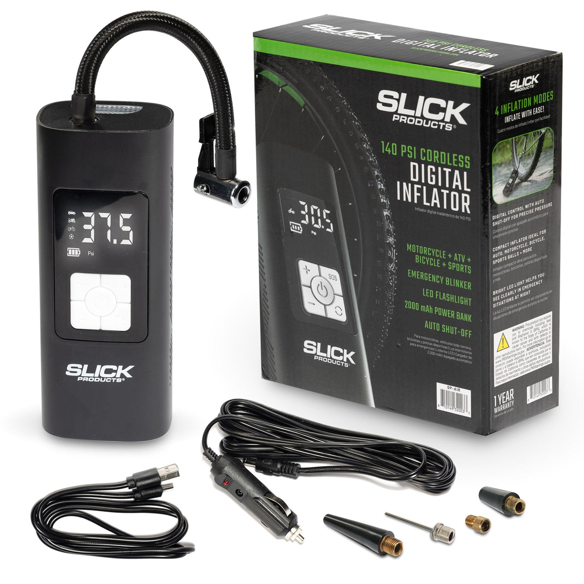 Cordless Digital Air Inflator - Portable & Fast Tire Inflator for Cars, Bikes, and More