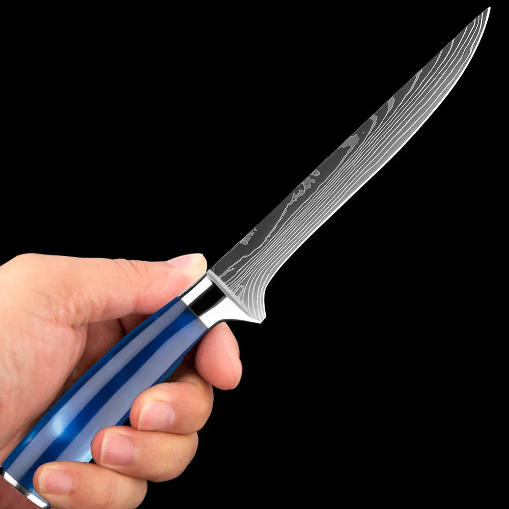 Shinano  信濃川 Damascus Pattern Stainless Steel Knife Set
