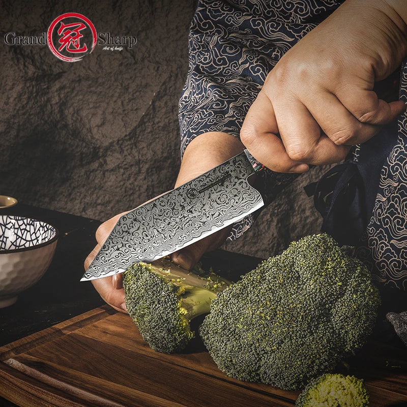 Agano 5.5″ Damascus Steel Bunka 文化