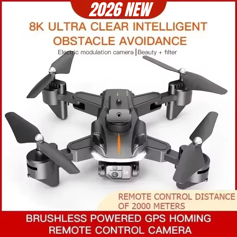 Professional GPS Drone with 8K HD Dual Camera - Brushless Motor Quadcopter with 5G Aerial FPV Obstacle Avoidance for Photography