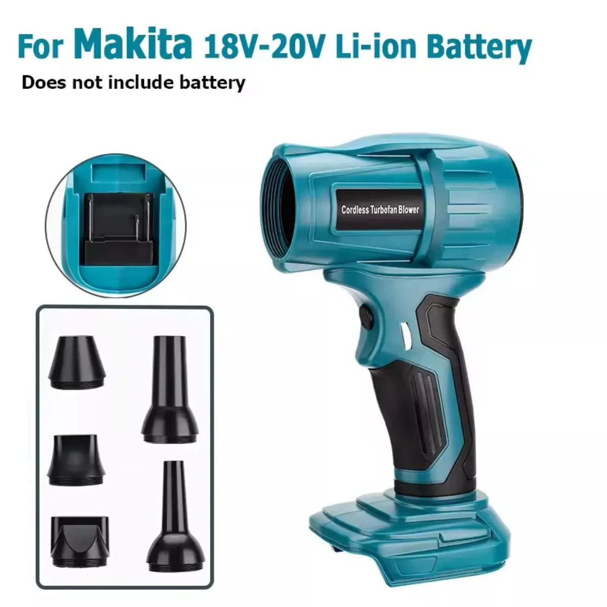 Cordless Mini Turbo Jet Blower – Compatible with Ryobi, Makita, Dewalt, Milwaukee & Bosch 18V/20V Batteries – 96,000RPM, Compact & Powerful Air Duster (Battery Not Included)