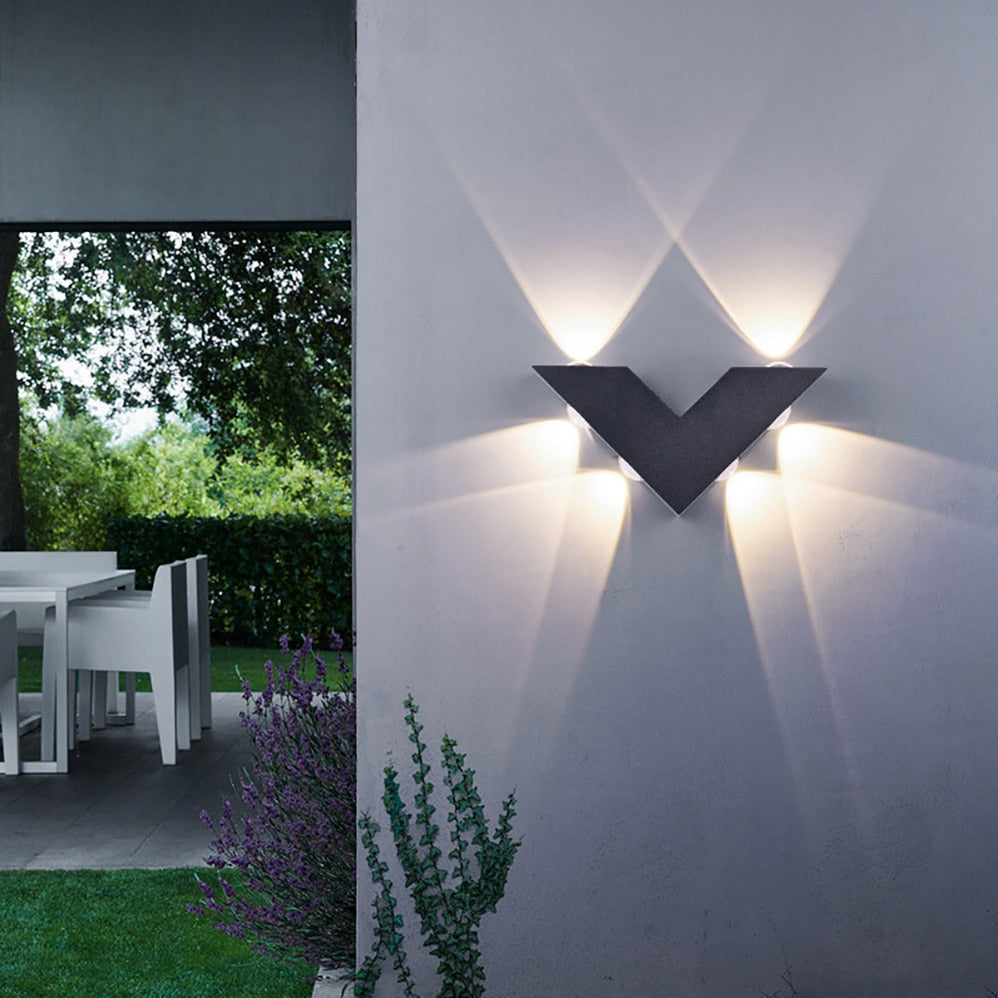 Modern LED Outdoor Wall Light with Up/Down Beam and Adjustable Color Temperature