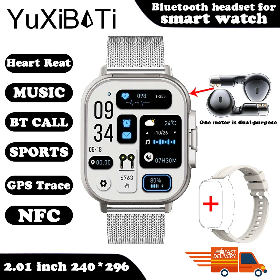 Next-Gen Smartwatch with Built-In Earphones – Call, Track, Play, Monitor in One