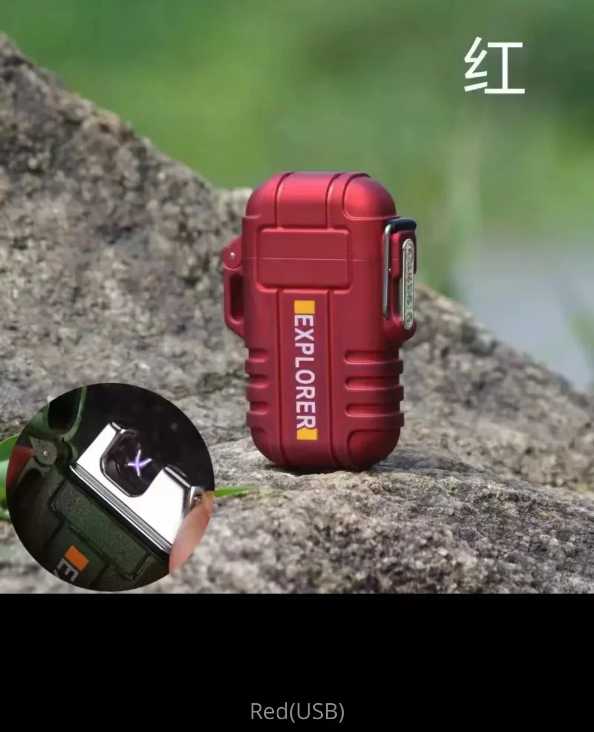 Portable Outdoor Waterproof Dual Arc USB Charging Lighter