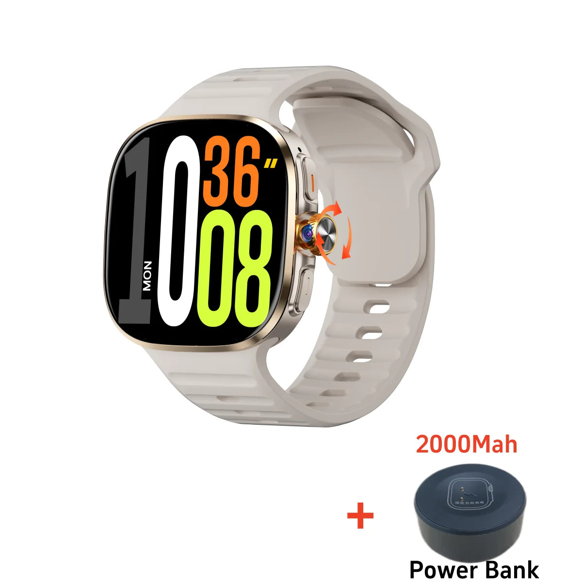 M99 5G Smartwatch with 2.4 Inch AMOLED Screen and 900W Rotating Camera - WiFi GPS Navigation Watch with Heart Rate Monitor for Men and Women