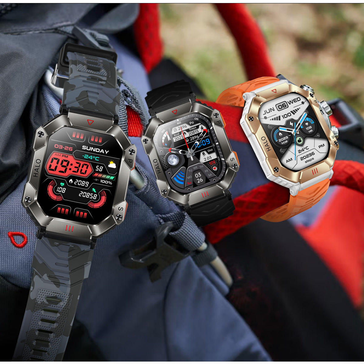 620mAh Large Battery Durable Military Smart Watch Men