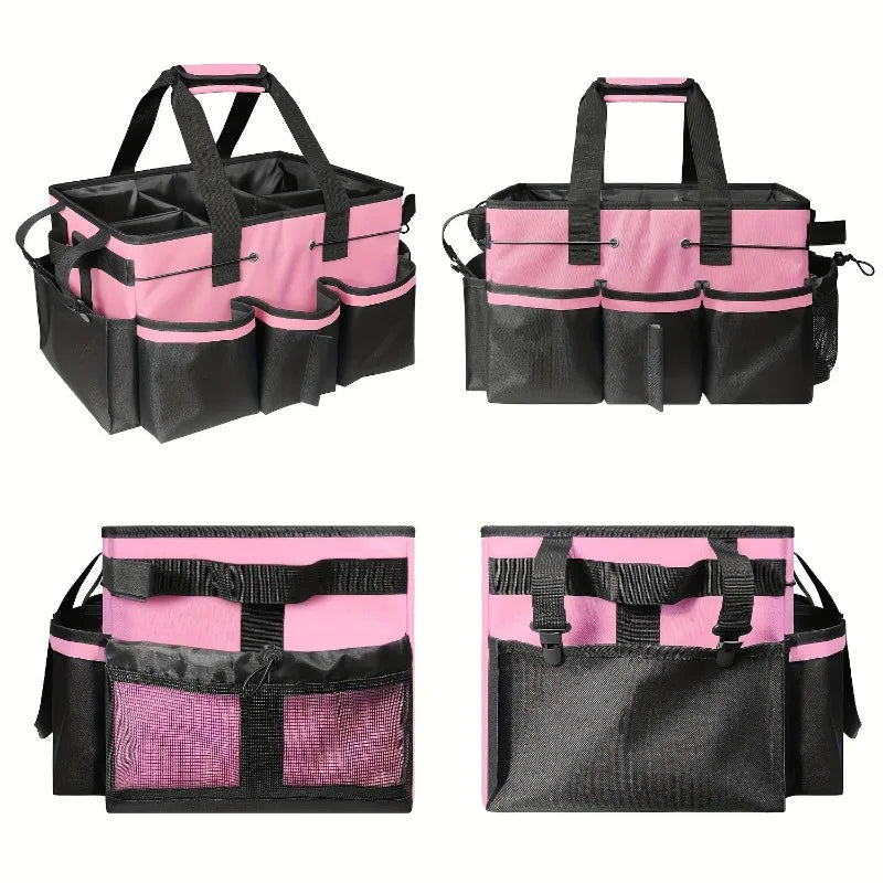 1pcs Multipurpose Cleaning Tool Organizer Bag Portable Crossbody Design Durable Oxford Fabric Storage Pouch for Home Car Travel