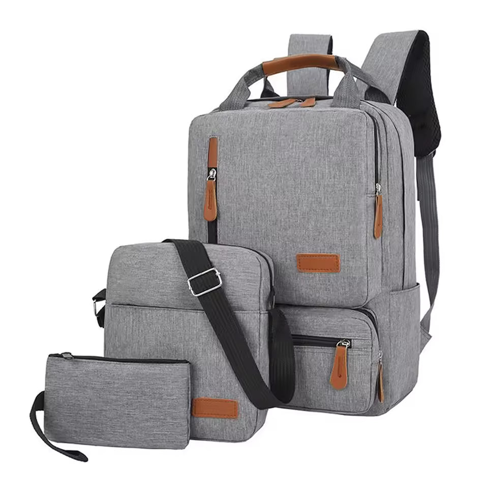 Avichic™ Men’s 3-Piece Backpack Set – Waterproof Oxford Laptop Bag, School & Travel Backpack with Shoulder & Handbag
